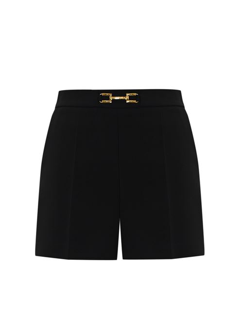 Shorts in crepe nero con morsetto Elisabetta Franchi | SH00751E2110